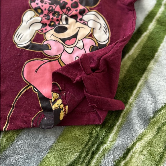 12M Girl Minnie Mouse Shirt Maroon - Picture 2 of 4